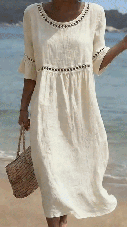 Amara™ | Elegante Buikcamouflerende Midi Jurk