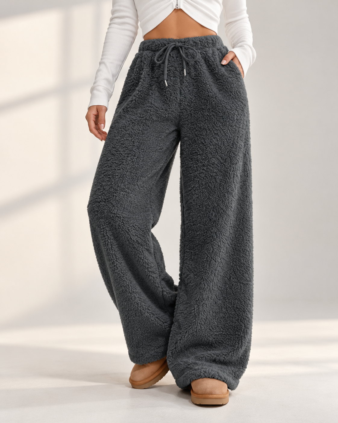 Liva™ | Zachte Teddy Broek met Wijde Pijpen