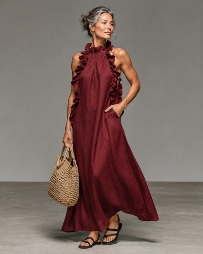 Veer™ | Elegante Buikbedekkende Maxi Jurk Met Zakken