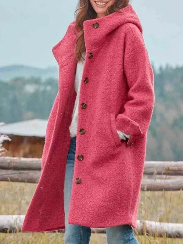 Marit™ | Lange Wollen Winterjas met Capuchon