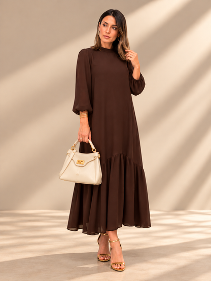Brigitte™ | Elegante Buikbedekkende Chiffon Maxi Jurk 2