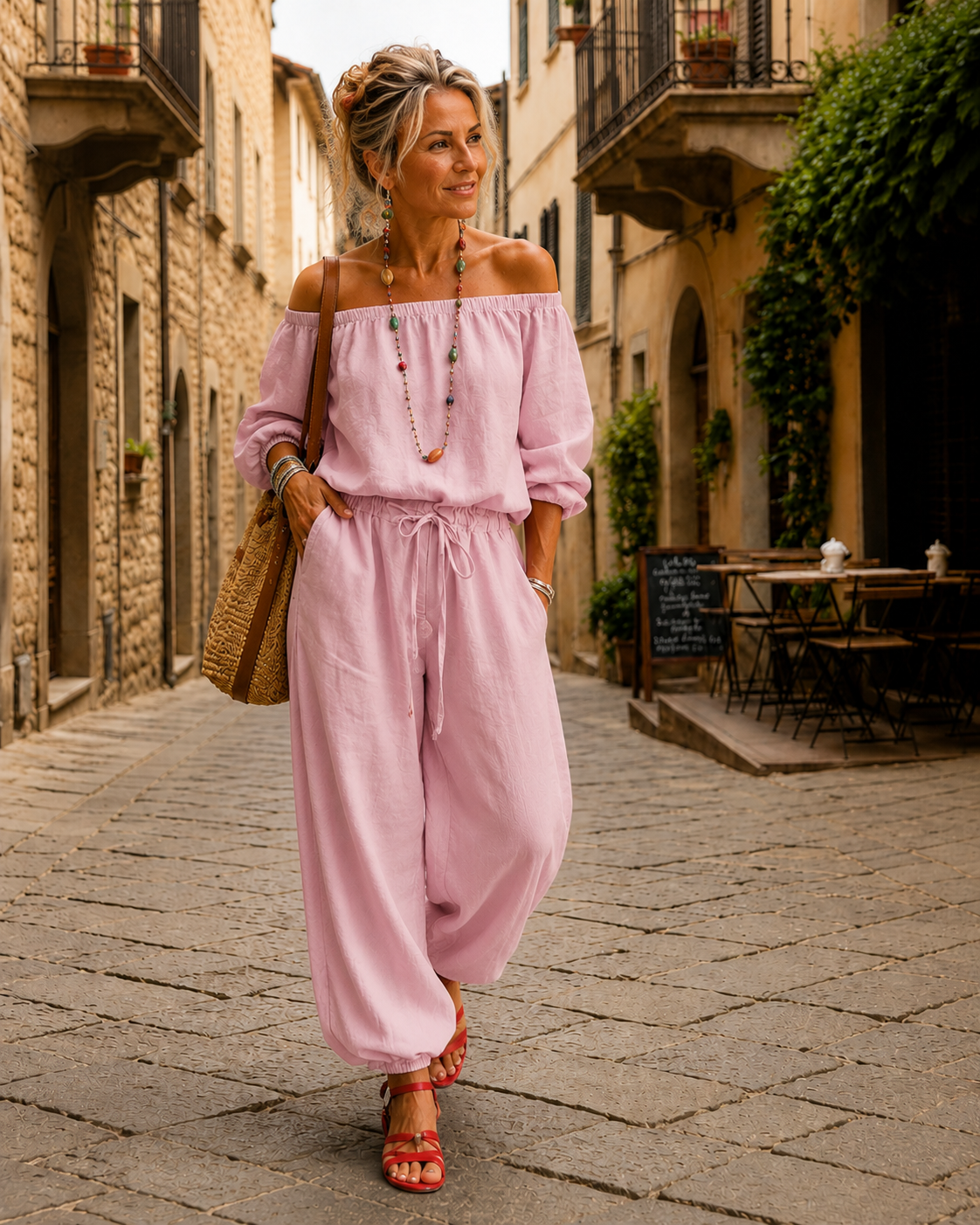 Alba™ | Relaxte Jumpsuit Met Veterdetail