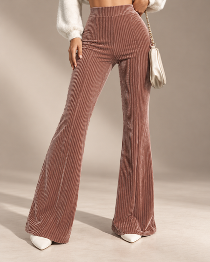 Fenna™ | Corduroy Flared Broek met Hoge Taille