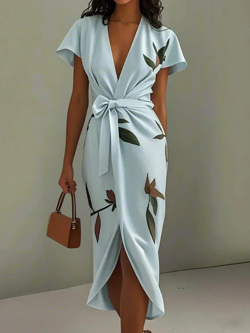 Noa™ | Moderne Midi Jurk Met Riem