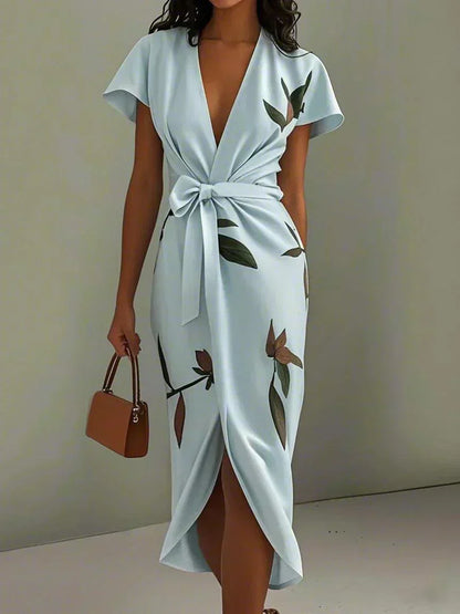 Elora™ | Elegante Wikkel Midi Jurk