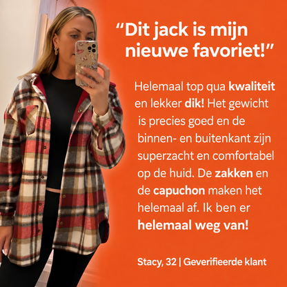 Ninon™ | Zachte Flanellen Jas Met Capuchon