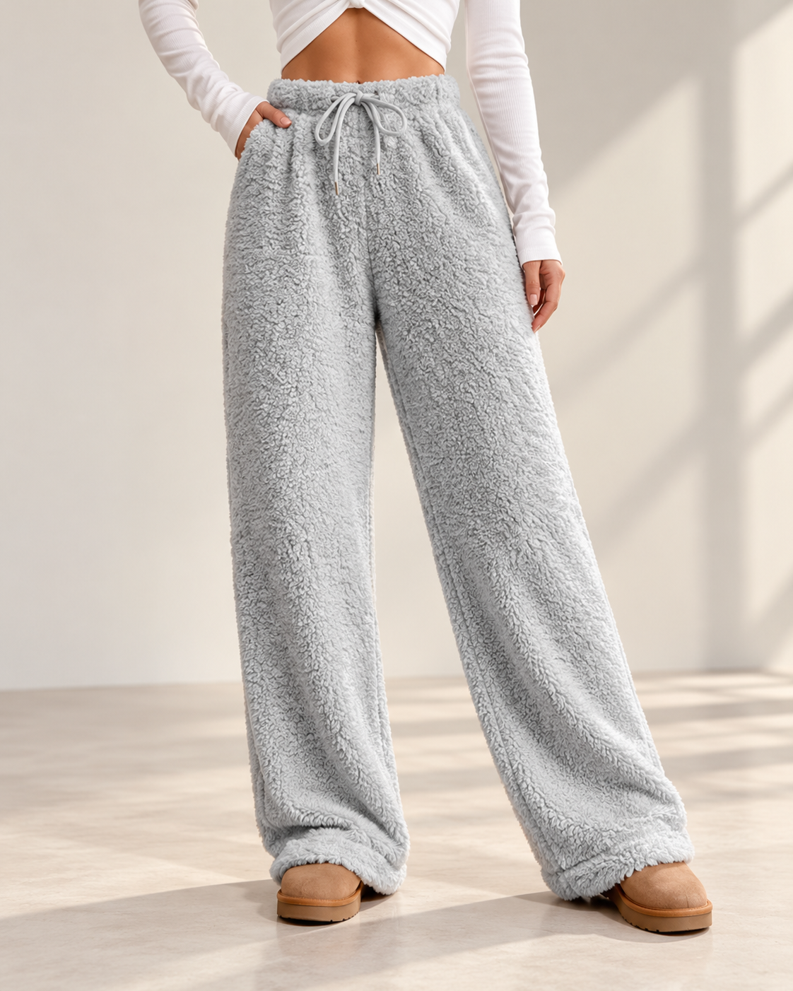 Liva™ | Zachte Teddy Broek met Wijde Pijpen