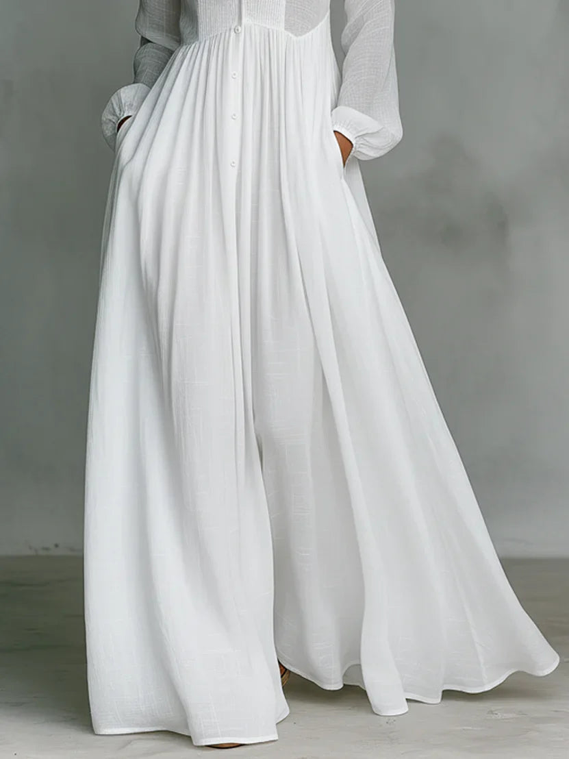 Lena™ | Stijlvolle Maxi Jurk Met Knopen