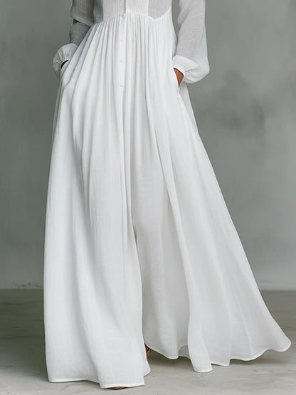 Lena™ | Stijlvolle Maxi Jurk Met Knopen