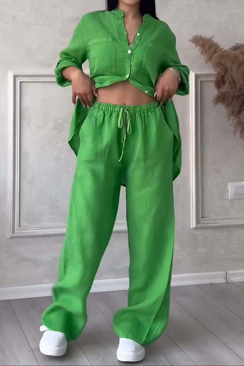 Iris™ | Luchtige Linnen Set met Blouse en Wijde Broek 10