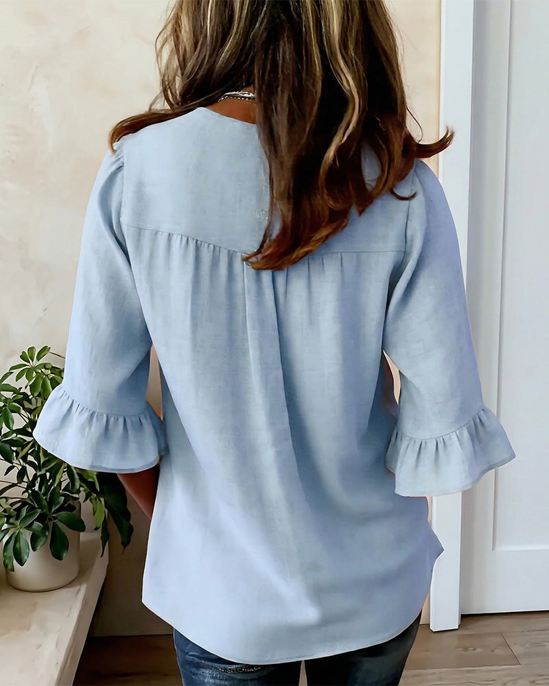 Amelie™ | Buikcamouflerende Blouse Met Knopen