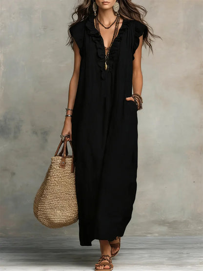 Camélia™ | Bohemian Buikcamouflerend Maxi Jurk