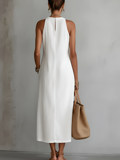 Isadora™ | Soepelvallende Geborduurde Midi Jurk