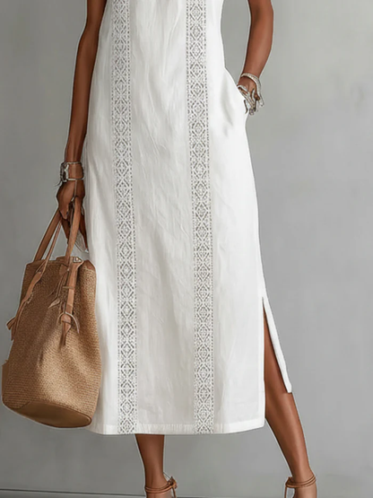 Sanne™ | Elegante Kant Detail Midi Jurk