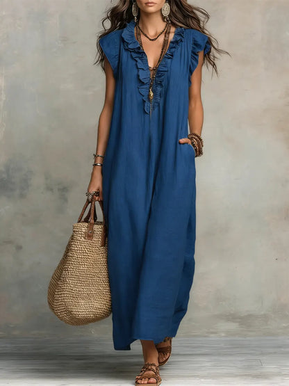 Camélia™ | Bohemian Buikcamouflerend Maxi Jurk