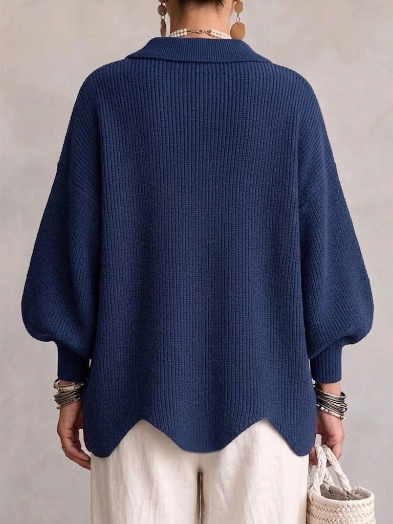 Tess™ | Oversized Vest met Kraag en Grote Gouden Knopen 2