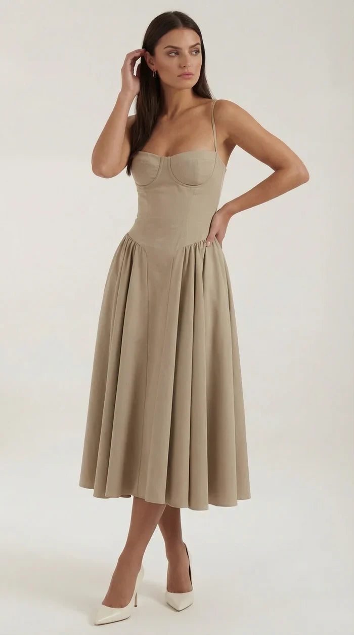 Mila™ | Elegante Midi Jurk Met Bandjes