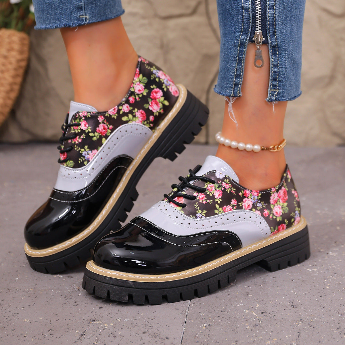 Ada™ | Orthopedische Oxford Schoenen Met Bloemenprint