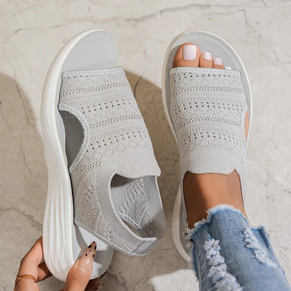 Ria™ | Comfortabele Ademende Platformsandalen Van Gebreid Materiaal