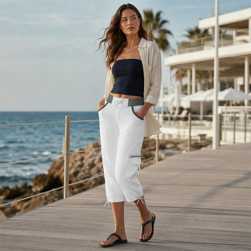 Els™ | Cargo Capri Broek Met Hoge Taille