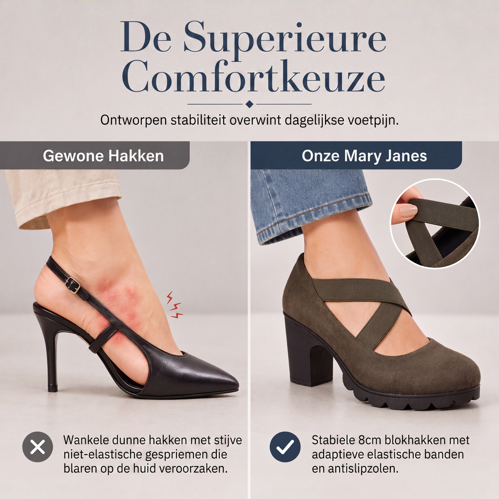 Coralie™ | Orthopedische Mary Jane Schoenen Met Blokhak