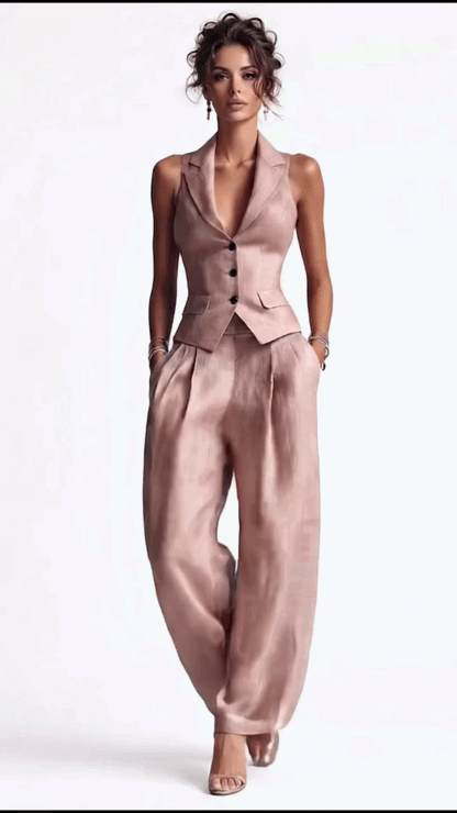 Aime™ | Tweedelige set met V-hals en knoopsluiting
