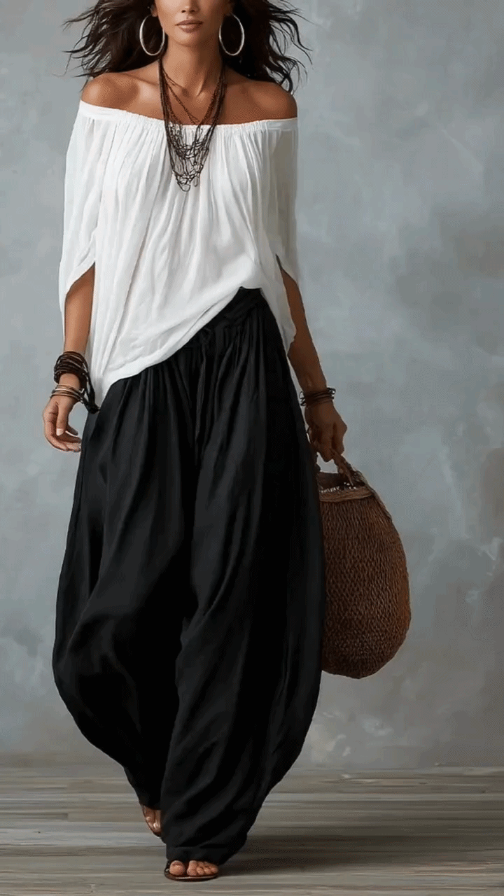 Ingrid™ | Casual 2-Delige Set Met Wijde Pijpen