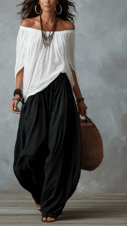 Ingrid™ | Casual 2-Delige Set Met Wijde Pijpen